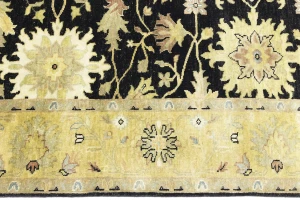 Black Transitional Floral 6X9 Oushak Chobi Oriental Rug