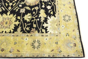 Black Transitional Floral 6X9 Oushak Chobi Oriental Rug