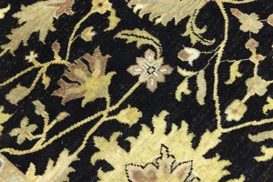 Black Transitional Floral 6X9 Oushak Chobi Oriental Rug