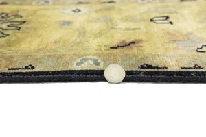 Black Transitional Floral 6X9 Oushak Chobi Oriental Rug
