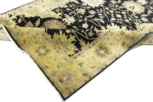 Black Transitional Floral 6X9 Oushak Chobi Oriental Rug