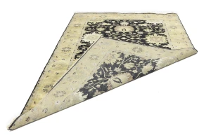 Black Transitional Floral 6X9 Oushak Chobi Oriental Rug