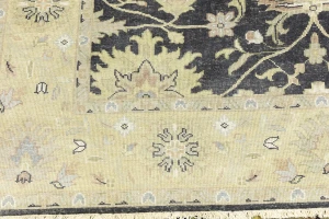 Black Transitional Floral 6X9 Oushak Chobi Oriental Rug