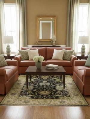 6'2 X 9'1 Hand Knotted Oushak Chobi Floral Oriental Wool Rug