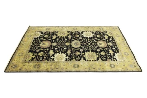 Black Transitional Floral 6X9 Oushak Chobi Oriental Rug