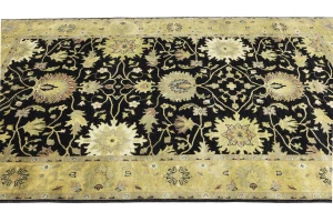 Black Transitional Floral 6X9 Oushak Chobi Oriental Rug