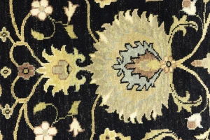 Black Transitional Floral 6X9 Oushak Chobi Oriental Rug