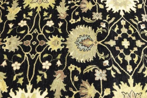 Black Transitional Floral 6X9 Oushak Chobi Oriental Rug