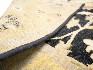 Black Traditional Floral 5x8 Oushak Chobi Oriental Rug