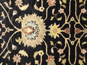 Black Traditional Floral 5x8 Oushak Chobi Oriental Rug