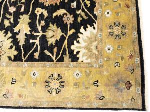 Black Traditional Floral 5x8 Oushak Chobi Oriental Rug