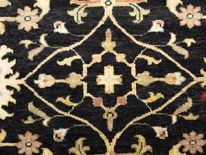 Black Traditional Floral 5x8 Oushak Chobi Oriental Rug
