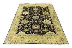 Black Traditional Floral 8X10 Oushak Chobi Oriental Rug