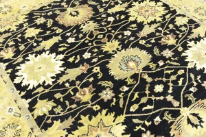 Black Traditional Floral 8X10 Oushak Chobi Oriental Rug