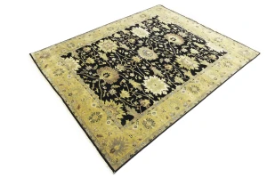 Black Traditional Floral 8X10 Oushak Chobi Oriental Rug