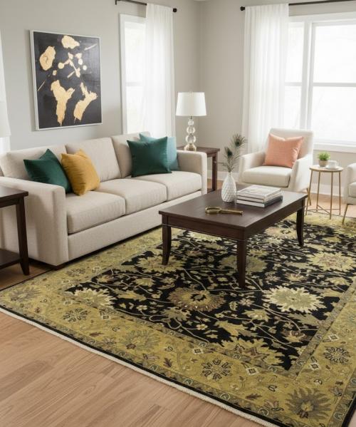 7'11 X 9'10 Hand Knotted Oushak Floral Oriental Wool Rug