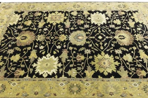 Black Traditional Floral 8X10 Oushak Chobi Oriental Rug