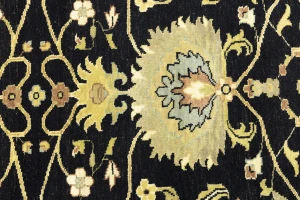Black Traditional Floral 8X10 Oushak Chobi Oriental Rug