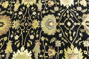 Black Traditional Floral 8X10 Oushak Chobi Oriental Rug