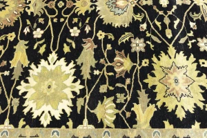 Black Traditional Floral 8X10 Oushak Chobi Oriental Rug