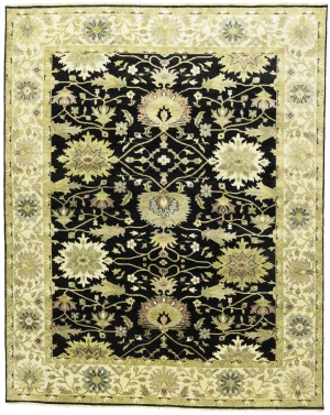 Black Traditional Floral 8X10 Oushak Chobi Oriental Rug
