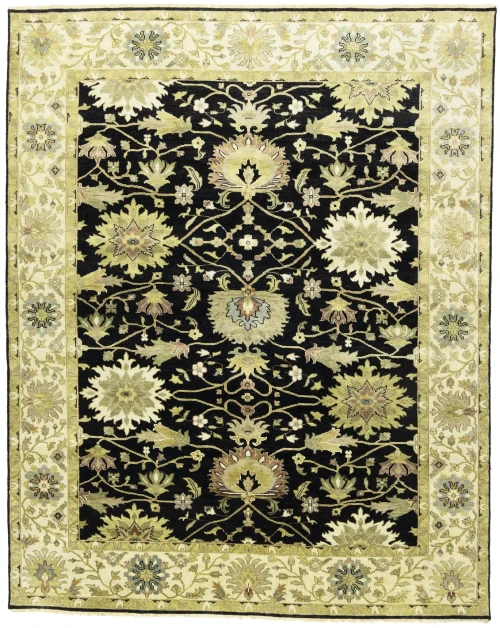 Black Traditional Floral 8X10 Oushak Chobi Oriental Rug