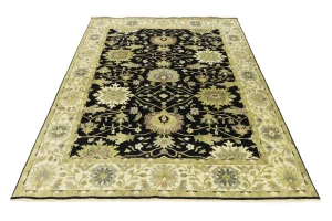 Black Traditional Floral 8X10 Oushak Chobi Oriental Rug