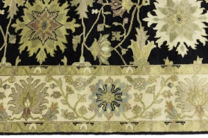 Black Traditional Floral 8X10 Oushak Chobi Oriental Rug