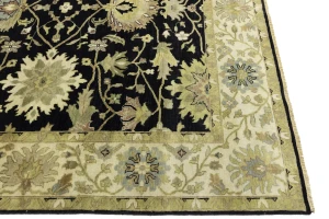 Black Traditional Floral 8X10 Oushak Chobi Oriental Rug