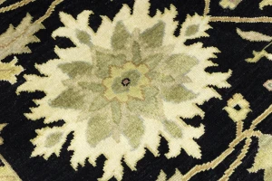 Black Traditional Floral 8X10 Oushak Chobi Oriental Rug