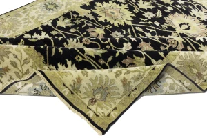 Black Traditional Floral 8X10 Oushak Chobi Oriental Rug
