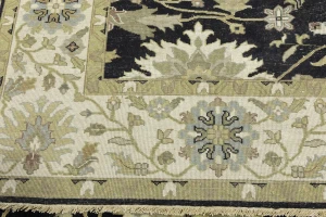 Black Traditional Floral 8X10 Oushak Chobi Oriental Rug
