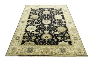 Black Traditional Floral 8X10 Oushak Chobi Oriental Rug