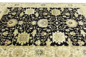 Black Traditional Floral 8X10 Oushak Chobi Oriental Rug