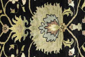 Black Traditional Floral 8X10 Oushak Chobi Oriental Rug