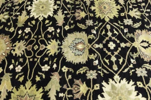 Black Traditional Floral 8X10 Oushak Chobi Oriental Rug