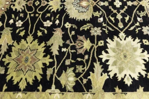 Black Traditional Floral 8X10 Oushak Chobi Oriental Rug