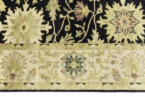 Black Transitional Floral 6X9 Oushak Chobi Oriental Rug