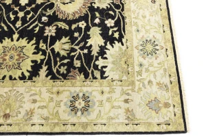 Black Transitional Floral 6X9 Oushak Chobi Oriental Rug