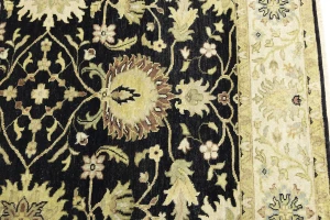 Black Transitional Floral 6X9 Oushak Chobi Oriental Rug