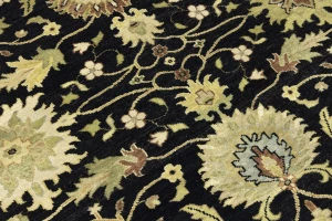 Black Transitional Floral 6X9 Oushak Chobi Oriental Rug