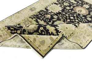 Black Transitional Floral 6X9 Oushak Chobi Oriental Rug