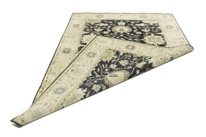 Black Transitional Floral 6X9 Oushak Chobi Oriental Rug