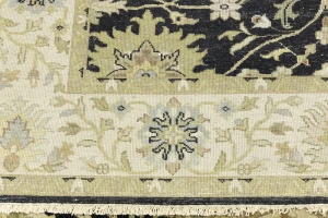 Black Transitional Floral 6X9 Oushak Chobi Oriental Rug