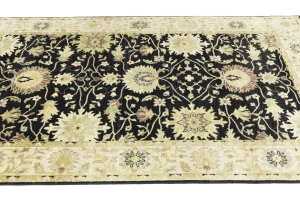 Black Transitional Floral 6X9 Oushak Chobi Oriental Rug