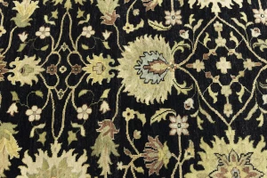 Black Transitional Floral 6X9 Oushak Chobi Oriental Rug