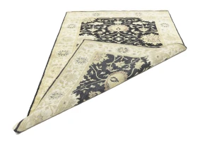 Black Traditional Floral 5x8 Oushak Chobi Oriental Rug