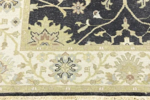 Black Traditional Floral 5x8 Oushak Chobi Oriental Rug