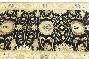 Black Traditional Floral 4x6 Oushak Chobi Oriental Rug