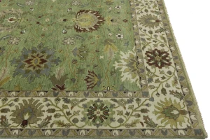 Green Floral Traditional 9x12 Oushak Chobi Oriental Rug